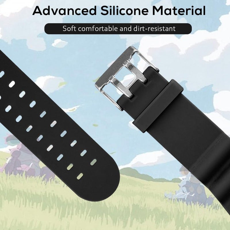 Chanvoo Soft Silicone Band Compatibile with Poke-mon Go Plus + 2023, Protective Case Adjustable Wristband (Black) - Image 2